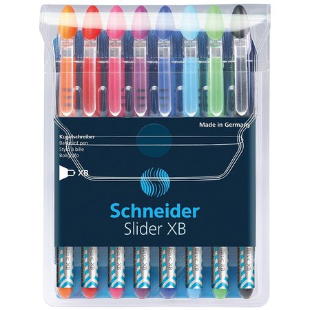 SCHNEIDER PEN Slider Basic XB Ballpoint Pen Viscoglide Ink, 1.4 mm, 8-Colors 151298